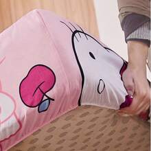 Sanrio 3Pcs/Set (1 Fitted Sheet + 2 Pillowcases) Sanrio Hello Kitty Licensed 1pc Fitted Sheet - Large Size (200X150Cm/78.74X59.05Inch) Elastic Non-Slip Mattress Protector - Cute Cartoon Dust Cover For All Seasons