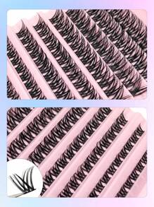 Asiteo 120pcs Individual False Eyelashes, D Curl, Varying Lengths, Fluffy & Natural, Suitable For Beginners DIY Eye Makeup At Home, Eyelash Clusters, Individual False Lashes - Black - View 6