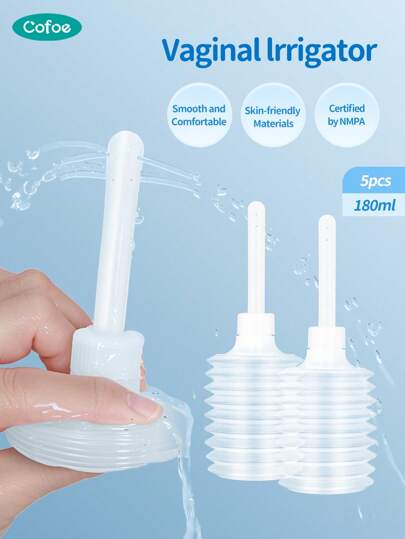 Cofoe 5 Stücke à 180ml Einweg-Dammspülvorrichtung, weibliche Intimhygiene Reinigung, tragbares Unterteil-Waschutensil für Frauen