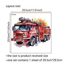 可移除运动员墙贴/贴纸，红色汽车墙贴 - 彩色 - 查看 10