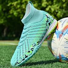 1 paar aanbevolen nieuwe voetbalschoenen voor de jeugd, spike antislip hoge top geschikt voor grasveldvoetbaltrainingen en wedstrijden, alle seizoenen