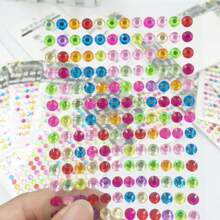 1-5sheets Colorful 3D Gem Stickers Glitter Sparkle Crystal Sticker For Tear Face Eyebrow Eyes Makeup Earrings Ear Ring Nail Rhinestone Stickers