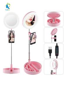 TUNKE Foldable Table Lamp, Makeup Lamp, Live Broadcasts - Pink - View 1