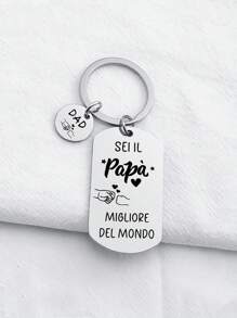 1pc Father's Day Gift For Dad - Stainless Steel Military ID Tag Key Chain