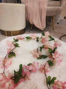 1pc Artificial Cherry Blossom Vine String Lights, 3 Meters LED Lights With Hanging Artificial Flowers, Suitable For Home, Bedroom, Garden, Indoor And Outdoor, Wedding, Birthday, Home Decor, Office Decor, Party Decor