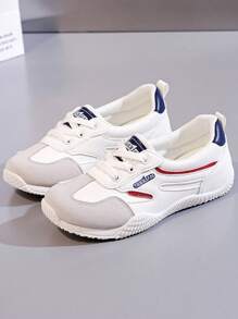 新款女士休闲运动鞋、平底运动鞋、运动路跑鞋，适合所有季节 - 白色 - 查看 5