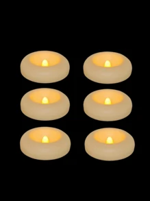 2/6/12 قطعة شموع LED لا لهب عائمة مقاومة للماء، شموع شاي بيضاء عاجية، شموع تمني وامضة تعمل بالبطارية، مناسبة لأوعية الأسطوانة، الأعراس، الحفلات، المسابح، عيد الحب، هالوين، عيد الميلاد، ديكور مركزي للمناسبات - أبيض - مشاهدة 12