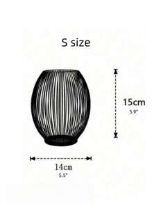 1pc Black Drum-Shaped Candle Holder, Minimalist & Practical Multipurpose Gifts Birthday Graduation - Black - View 6