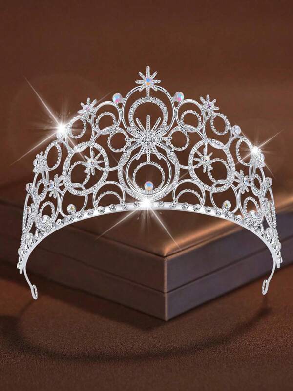 1pc Coroas de Cristal Para Mulheres, Tiara de Bolha de Cristal Noiva Rainha Real Tiara de Princesa Headpieces Para Mulheres Noiva Casamento Baile de Formatura Festa de Aniversário Coroas