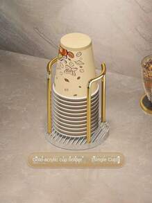 1 件优雅一体式亚克力杯架，适用于家庭、咖啡厅、办公室和酒店，整齐存放一次性杯子的理想解决方案，办公桌杯架，床上杯架，办公桌杯架家居浴室装饰夏季返校 - 彩色 - 查看 11