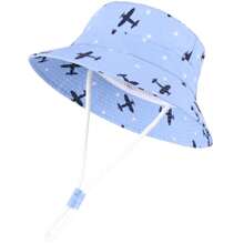 飞机图案男童遮阳帽女童渔夫帽儿童夏季遮阳帽 - 飛機五角星盆帽 - 查看 15