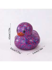 1pc/5pcs Rubber Duck, Light Up Duck, Quacking Duck - Tassels, Glitter, Sparkly Party Decor Duck - Suitable For Home Office Decoration, Bicycle Accessories, Car, Decoration, Party Favors And Gifts