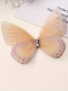 100pcs Soft Pink Transparent Butterfly Decorations, 3D Fabric Realistic Butterflies Suitable For DIY Crafts, Nail Art And Photography Props