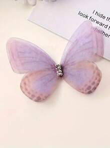 100pcs Soft Pink Transparent Butterfly Decorations, 3D Fabric Realistic Butterflies Suitable For DIY Crafts, Nail Art And Photography Props