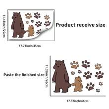 1 件卡通泰迪熊墙贴适用于儿童房间装饰，PVC 防水墙贴适用于家居装饰