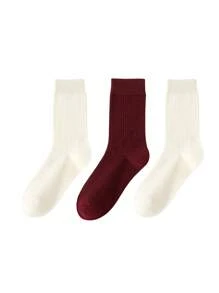 1pair/2pairs/3pairs/6pairs Women's Random Color Fashionable Bubble Pile Socks, Comfortable, Breathable, Classic, European Style, Knee-High, Casual Scrunch Socks, Fall