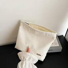 1 件带拉链的灯芯绒旅行化妆包，非常适合美容必需品、防水化妆包、口红包、女士化妆包、小包收纳化妆盒、铅笔盒化妆刷架、洗漱包、化妆包情人节礼物 - 彩色 - 查看 8