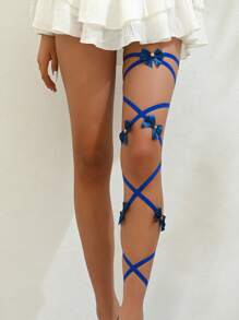 1pc Sexy Girl Bowknot Leg Garter, Elastic Leg Chain Accessories