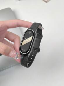 Bande en silicone 2-en-1 et étui de protection transparent compatible avec Xiaomi Mi Band 3/4/5/6/7/8/9, version NFC