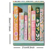 1 قطعة ملصق كتب مكدسة ملونة مؤطرة/غير مؤطرة، لوحة زيتية فنية بأسلوب أكاديمي، فن جداري بسيط، مناسب للسكن الجامعي والشقة والدراسة وغرفة المعيشة وغرفة النوم وديكور المنزل الحديث - متعدد الألوان - مشاهدة 11