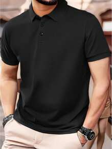 Camisa tipo polo para hombre de verano, hecha de material de secado rápido, con corte 3D, entallada y ajustada, apropiada para negocios y ocio, es el mejor regalo para hombres