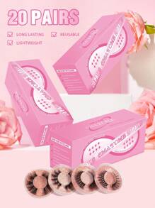 20 par naturalnych pełnych hybrydowych sztucznych rzęs, grube kręcone puszyste rzęsy do użytku na imprezach, komiksowe rzęsy, niezbędne w podróży, pojedynczo pakowane sztuczne rzęsy, naturalne wielokrotnego użytku sztuczne rzęsy z norek 3D, przedłużanie rzęs