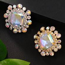 LuxstyWear New Arrival Premium Oversized Rhinestone Adjustable Ring, Colorful Square-Shaped Diamond Fashion Ring For Women