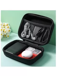 Organizador de bolsa de auriculares Eva de Apple, bolsa organizadora de cables, bolsa de almacenamiento de unidades flash USB y tarjetas SD Harger, estuche con cierre de cremallera resistente a golpes, bolsa accesorios de auriculares, bolsa accesorios de teléfono