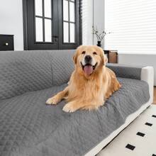 1pc Anti-Slip Ultrasonic Seat Cushion Protector, Furniture Covers, Sofa Cover Set, Fits All Sofa Types And Machine Washable - Dark Grey - View 8