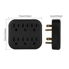 CILIA 白色电源板，带 6 个交流电源插座。110V-130V，壁式电源插座，方便携带，适用于家庭、办公室