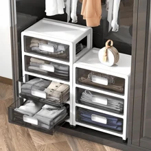 Wevalley WeValley Tour de rangement - sur roulettes, 5 tiroirs, hauteur 61 cm, idéale rangement bureau, cours, documents, fournitures, accessoires - Noir transparent et Blanc