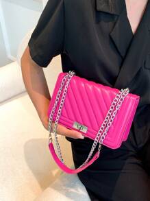 Fashionable Women's Minimalist Stylish Shoulder Bag, High-Quality Material Crossbody Flap Chain Bag