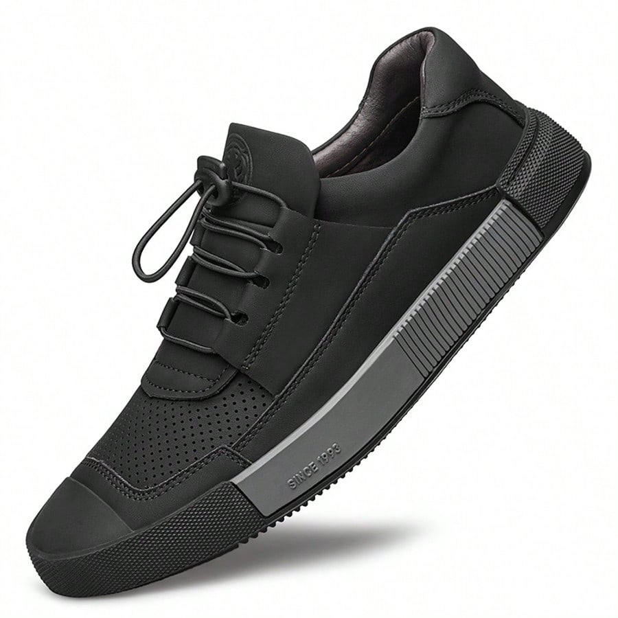 [Comfortable Sports Shoes For All Seasons] CLOHOO Men’s Sports Shoes – Comfortable & Breathable Casual Shoes, Non-Slip Rubber Sole, Microfiber Faux Leather, Elastic Shoelaces, Suitable For All Seasons, Classic Style, Fit For Business And Streetwear