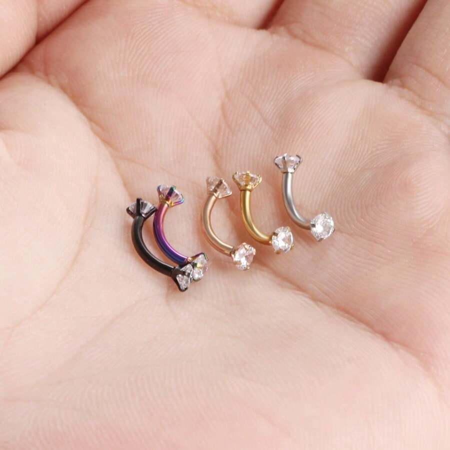 D.Bella 8-10 Piercing Retainer Set - Flexible Acryl Barbells Für Augenbrauen & Lippen