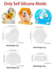 2pcs Photo Display Resin Molds Photo Frame Mold Heart Rectangle Shape Silicone Picture Mold DIY Personalized Photo Silicone Tool For Crafts Table Home Decor Making Souvenir Handmade Crafts