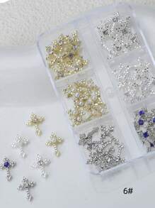 Y2K 指甲饰物 1 盒（60 件）3D 合金 DIY 礼物，适合女孩美甲宝石美甲用品，适用于多种配饰装饰指甲手机壳鞋子衣服包包工艺品 - 彩色 - 查看 6