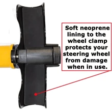 Universal Steering Wheel Lock For Cars, Heavy Duty Anti-Theft- 2 Keys UK- - Black and Yellow - View 5