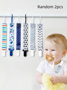 2 件双面花卉奶嘴夹，婴儿牙胶玩具挂带防丢失夹 - 彩色 - 查看 11