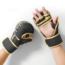 Gants de boxe arts martiaux pour hommes et femmes, gants de sport hybrides MMA à paume ouverte, poing épais pour l'entraînement au combat, la boxe, le Muay Thai, le sac de frappe et le kickboxing