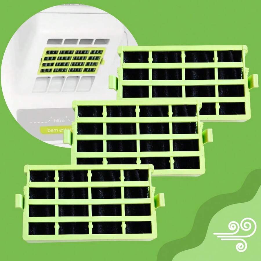3 Filtro Geladeira Antiodor Consul Bem Estar Crm45 Crm55 - Verde Limão - Visão 1
