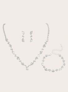 1 Set Of Fashion Jewelry, Including Necklaces, Earrings, Bracelets, Suitable For Women's Daily Wear, Weddings, Parties, Etc.