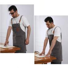 1 pezzo Grembiule in tela impermeabile all'ingrosso, adatto per caffetterie, cucine, uso domestico, vestiti da lavoro altamente attraenti, grembiule in denim per casa, ristoranti, falegnami