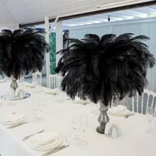30 Pcs 14-16 Inches Large Natural Ostrich Feathers Bulk For Centerpieces For Wedding Party Centerpieces Home Decoration Flower Arrangement (Black) - Black - View 3