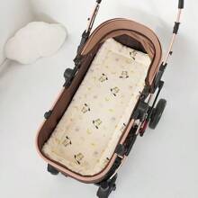 1pc Baby Stroller Plush Warm Cushion, Cartoon Printed Soft & Comfortable Clean Pad, Fur Lining Stroller & Car Seat Pad, Suitable For All Seasons