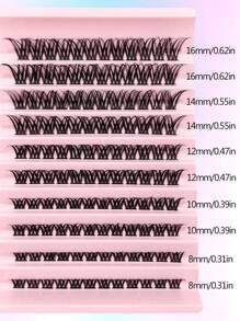 Asiteo 120pcs Individual False Eyelashes, D Curl, Varying Lengths, Fluffy & Natural, Suitable For Beginners DIY Eye Makeup At Home, Eyelash Clusters, Individual False Lashes - Black - View 5