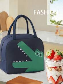 1pc Printed Lunch Bag, Aluminum Foil Insulated Portable Portable Lunch Bag, Waterproof Portable Design, Suitable For School And Office Use - Keep Food Fresh And Delicious, Bento Bags, Tote Bags, Kitchen Picnic Food Storage Bags, Back To School, Outdoor Carrying Bag