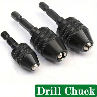 Keyless Drill Collet Chuck Conversion Tools, 1/2/3Pcs Keyless Conversion Chuck Adapter, 1/4-Inch Hex Shank Drill Drill Bit Set