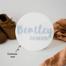 1 Stück Acryl Baby Name Schild, Baby Name Schild für Neugeborenen Fotos, Neugeborenen Foto Requisite, Krankenhaus Name Schild für Geburtsankündigung, grafischer Muster