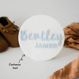 1PC Acrylic Baby Name Sign, Baby Name Sign For Newborn Photos, Newborn Photo Prop, Hospital Name Sign For Birth Announcement,Graphic Print