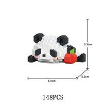 Cartoon Panda Building Blocks Kawaii Anime Figure Mini Assembly Toy Bricks Give Children Unique Educational Toys Best Birthday Present Ever - Multicolor - View 20